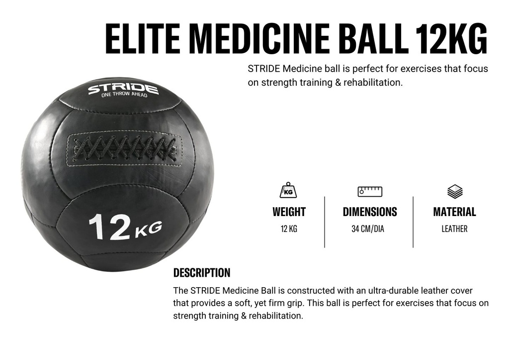 STRIDE Elite Medicine Ball (12kg)