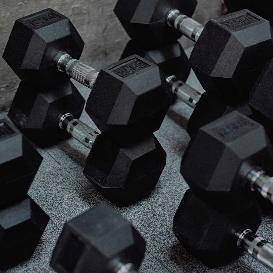 STRIDE Molded Hex Rubber Dumbbell (single; 12,5kg)