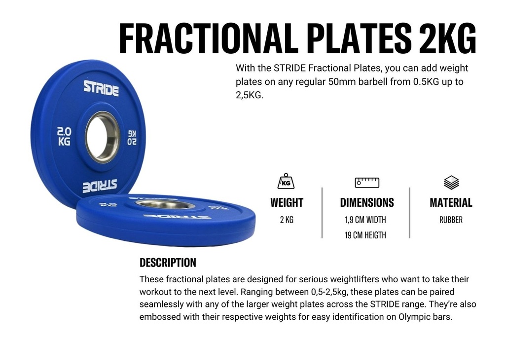 STRIDE Fractional Plate (single; 2kg) - COLOR