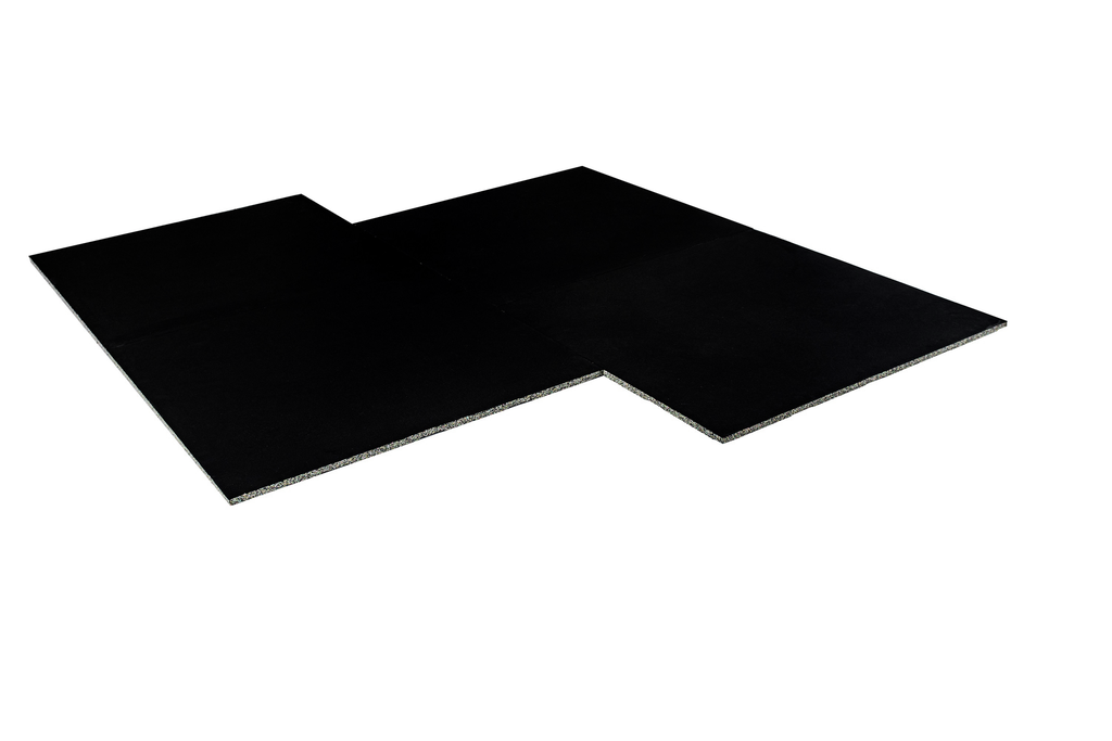 STRIDE Connecting rubber tile | pure black | 1m x 1m x 2cm