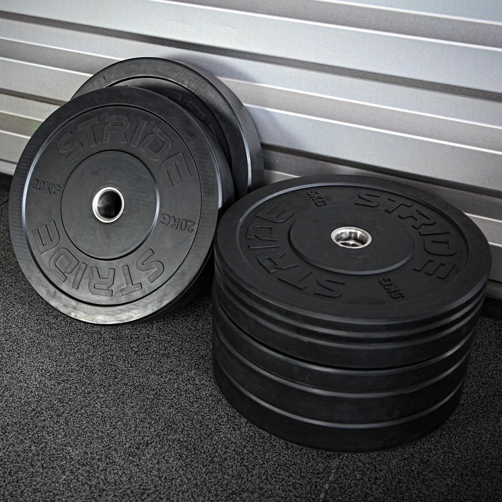 STRIDE Molded Black Rubber Bumper Plate (single; 10kg)