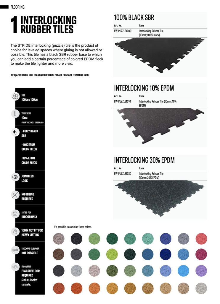 Interlocking Rubber Tile (10mm; 10% EPDM)