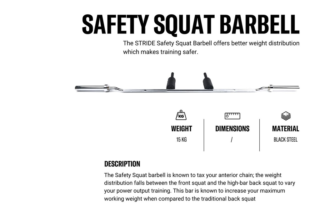 STRIDE Safety Squat Barbell