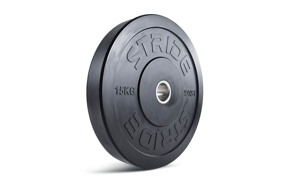 STRIDE Molded Black Rubber Bumper Plate (single; 20kg)