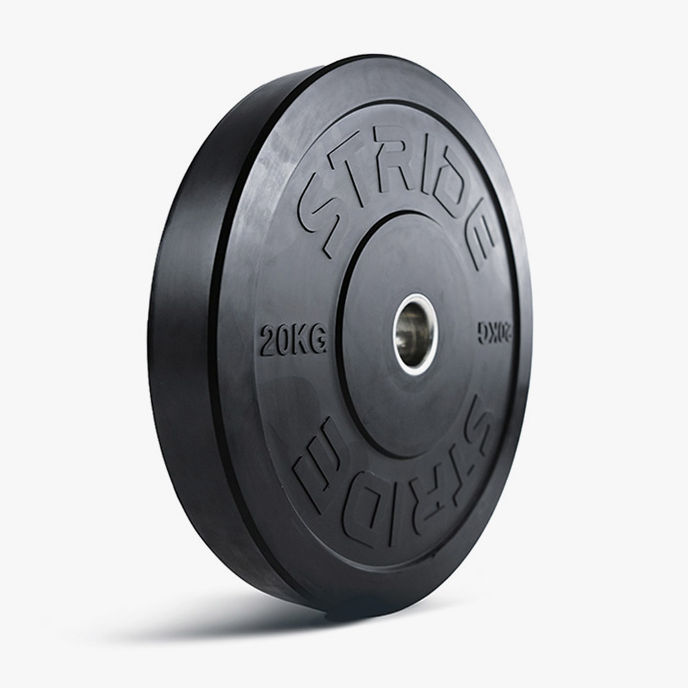 STRIDE Molded Black Rubber Bumper Plate (single; 20kg)