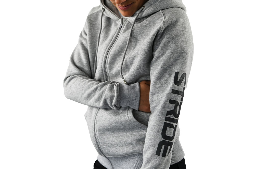 STRIDE Grey Zip Hoodie | Tricep White (MEN)