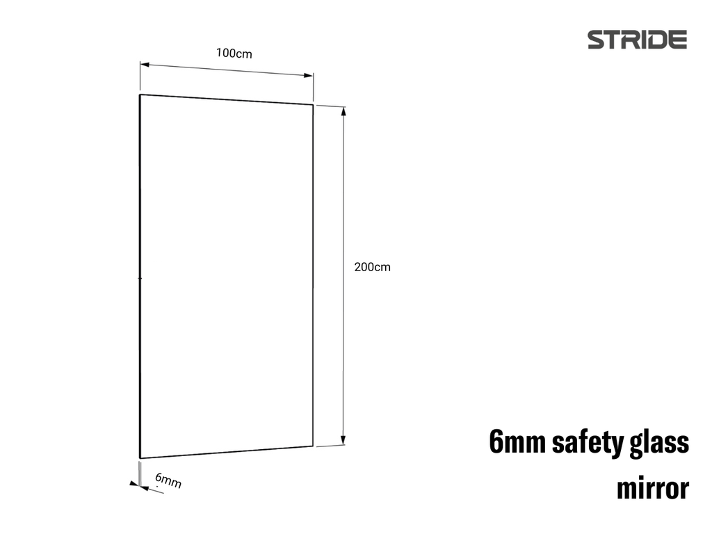 Fitness Mirror (6mm safety glass - W100 / H200)