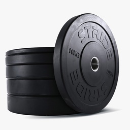 [STR-MOBUMPLATESET] STRIDE Molded Black Rubber Bumper Plate SET (set of 5 pairs; 5kg-25kg)