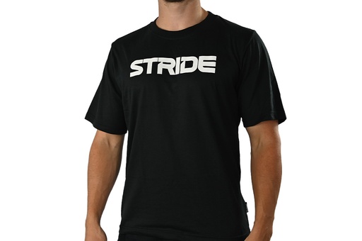 STRIDE Black T-shirt | Chest print white (MEN)