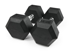 [STR-MOLHEXDB100-SINGLE] STRIDE Molded Hex Rubber Dumbbell (single; 10kg)