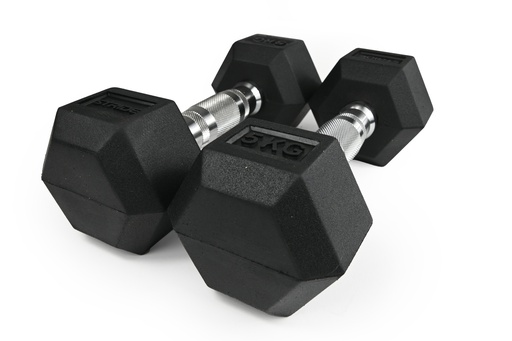 STRIDE Molded Hex Rubber Dumbbell (single; 5kg)