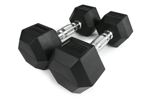 STRIDE Molded Hex Rubber Dumbbell (single; 7,5kg)