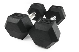 [STR-MOLHEXDB90-SINGLE] STRIDE Molded Hex Rubber Dumbbell (single; 9kg)